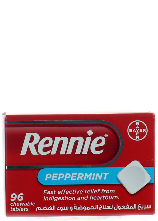 Rennie 680 ملجم/80 ملجم، 96 قرصًا للمضغ، عبوة بليستر