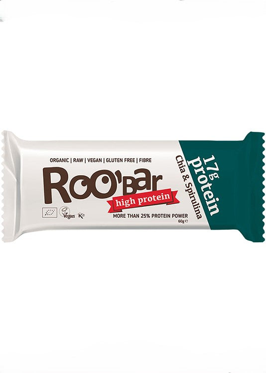 Smart Organics Roobar Protein Chia & Spirulina 60g With Chia Seeds And Spirulina