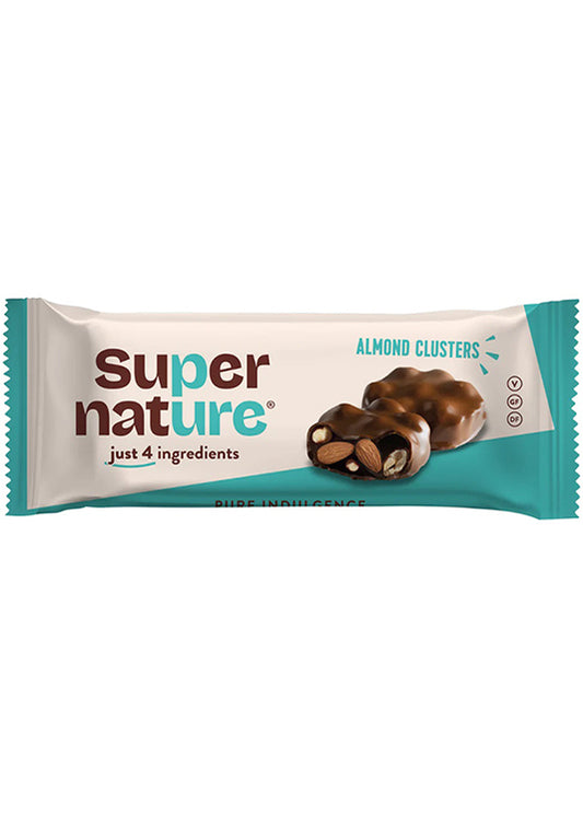 Supernature Organic Chocolate Almond Clusters 34g - لوز محمص مغطى بشوكولاتة عضوية غنية