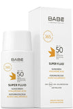 واقي شمس بيب سوبر فلويد بعامل حماية Spf50+ مع حمض الهيالورونيك والكارنوزين 50 مل