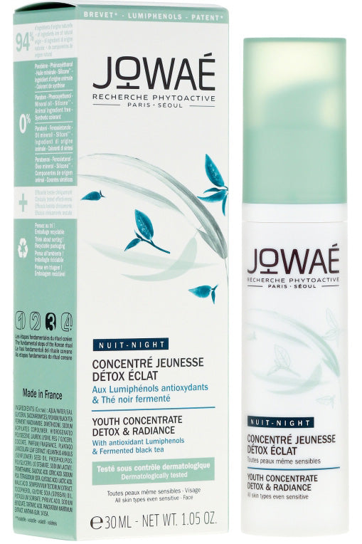 Jowae Youth Concentrate Night Treatment - Detoxifying Skin Renewal With Fermented Black Tea, 30ml