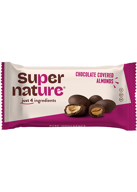 Supernature لوز عضوي مغطى بالشوكولاتة 38 جم - لوز كامل في شوكولاتة عضوية