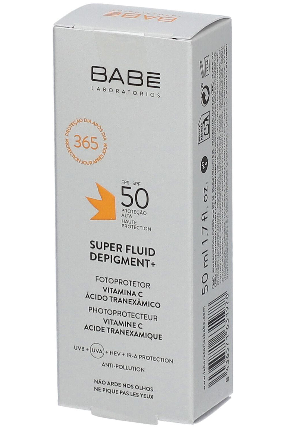 سائل واقي الشمس للوجه بيبي ديبجمنت بعامل حماية Spf50+ مع حمض الهيالورونيك 50 مل