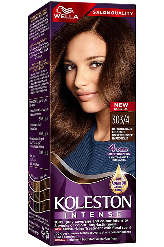 Wella Koleston Hair Color Kit Dark Chestnut Grey Coverage - Long-lasting Cream Formula With Developer - Perfect For Home Use