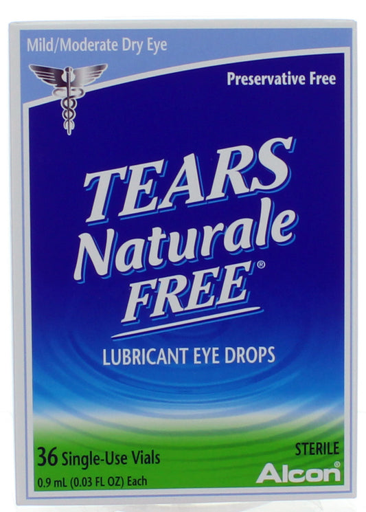 Tears Naturale Free، 36 قارورة ذات الاستخدام الواحد سعة 0.9 مل، قطرة عينية مرطبة
