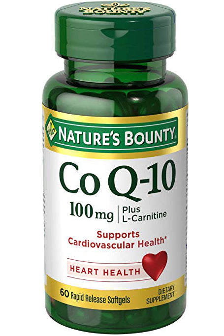 Nature's Bounty CoQ-10 + L-Carnitine لدعم طاقة القلب 60 كبسولة هلامية
