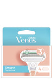 Gillette Venus Smooth Sensitive Razor Cartridge 4's With Curve-hugging Blades