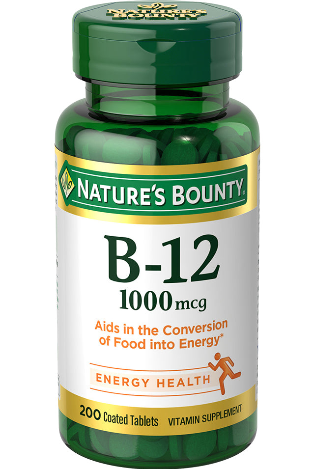 Nature's Bounty فيتامين ب12 1000 مكجم لدعم الطاقة والجهاز العصبي 200 قرص