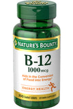 Nature's Bounty فيتامين ب12 1000 مكجم لدعم الطاقة والجهاز العصبي 200 قرص