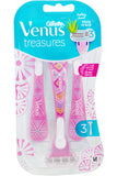 Gillette Venus Treasures Disposable Razor 3's With Aloe-infused Moisture Strips