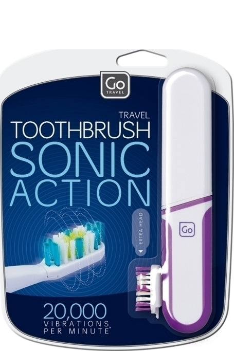 Go Travel Sonic Toothbrush Traveller - 20,000 Vibrations/minute With Replaceable Head And Integrated Travel Case