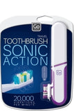 Go Travel Sonic Toothbrush Traveller - 20,000 Vibrations/minute With Replaceable Head And Integrated Travel Case