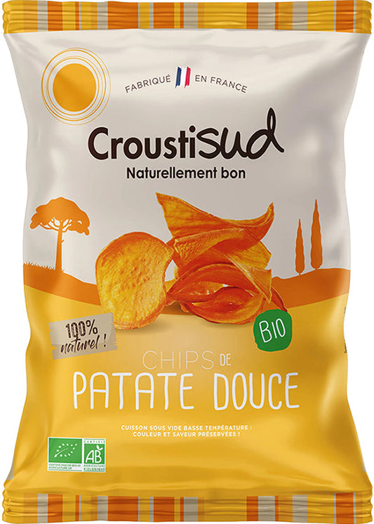 Croustisud Sweet Potato Crisps 70g - Low Salt, Organic, Ideal With Dishes Or Salads