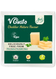 Gusto Dairy Mature Cheddar Block 200g - Vegan, Coconut Oil-based, Dairy-free