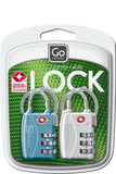 أقفال Go Travel Tsa Combi Cable - كابل فولاذي مرن فائق القوة، نظام أمان سهل بـ 3 أقراص
