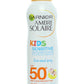 Ambre Solaire Kids بخاخ حماية من الرمال للأطفال بعامل حماية SPF50 حماية عالية من الأشعة فوق البنفسجية UVA/UVB للبشرة الحساسة 200 مل