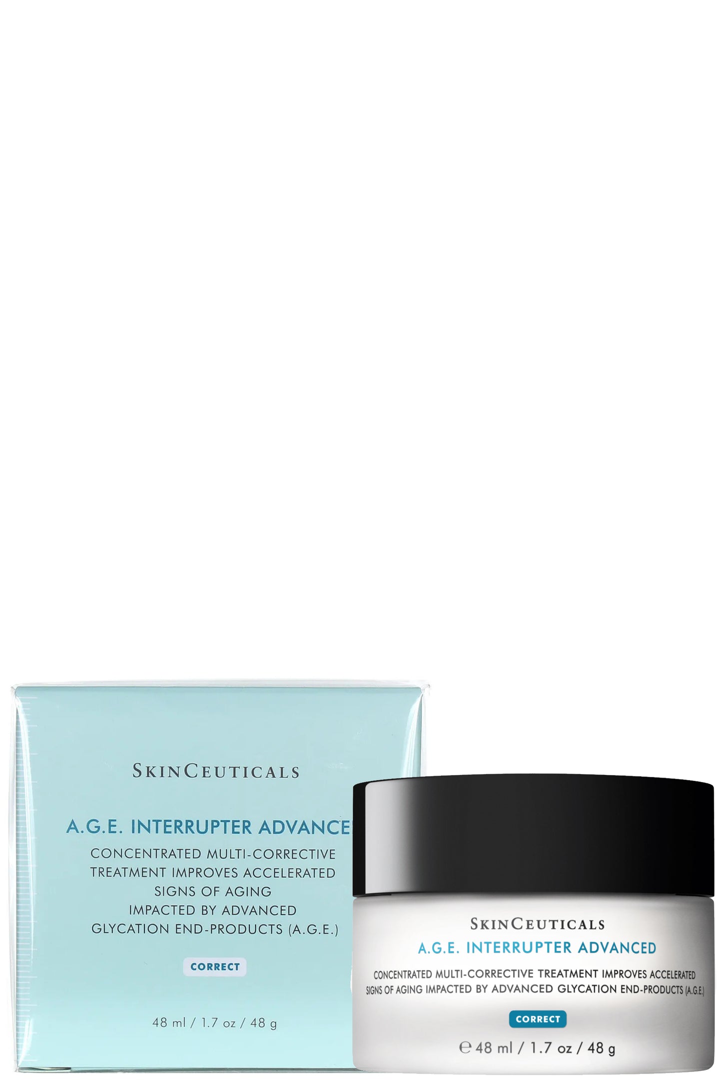 كريم Skinceuticals A.g.e. Interrupter لمكافحة علامات التقدم في السن مع معززات الكولاجين ترطيب لمدة 24 ساعة 48 مل