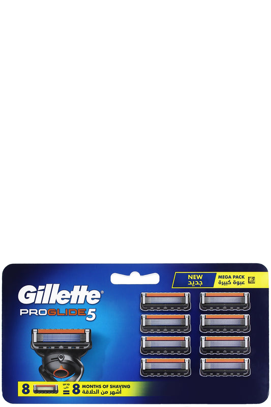 Gillette Fusion Proglide Cartridge Manual - 8 قطع مع تزييت متطور