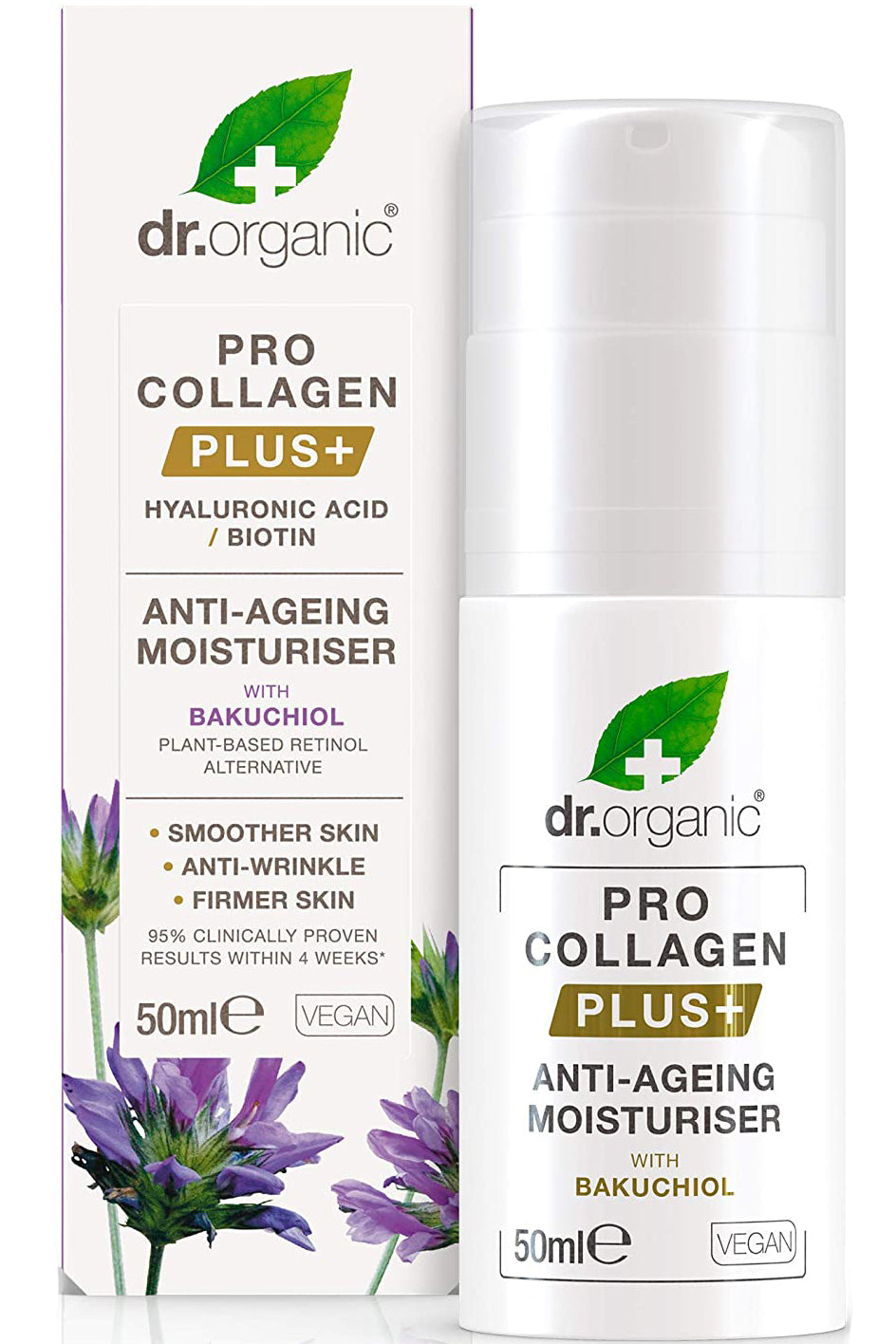 Dr Organic Pro Collagen + Bakuchiol 50ml ترطيب مضاد للشيخوخة