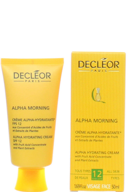 Decléor Alpha Morning Cream Spf12 Aha Exfoliant Hydrating Moisturizer 50ml