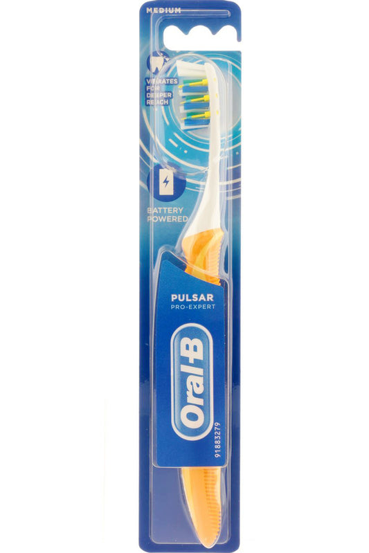 Oral-B Pulsar 40 فرشاة أسنان كهربائية متوسطة ببطارية وشعيرات مهتزة