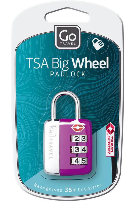 قفل أمتعة Go Travel Tsa Big Wheel - قرص أرقام كبير سهل القراءة، معتمد من Tsa، رمز قابل للتخصيص