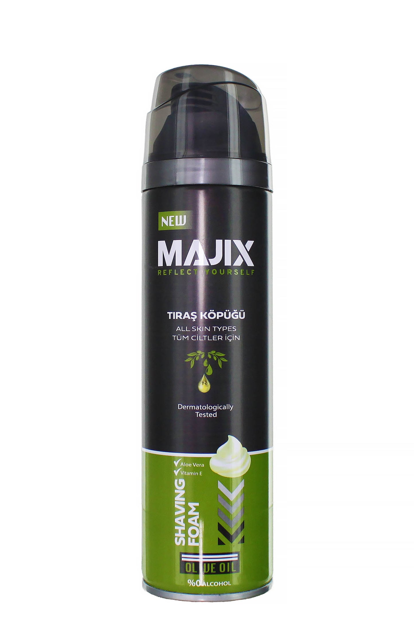 Lider Shaving Foam 0% Alcohol Olive Oil Aloe Vera Vitamin E Smooth Comfortable Shave All Skin Types 200ml