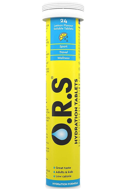 Ors Lemon Hydration Tablets Low-calorie Electrolyte Formula 24 Tablets Refreshing Lemon Flavor