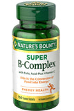 Nature's Bounty Super B Complex With Folic Acid Vitamin C 150 Tablets