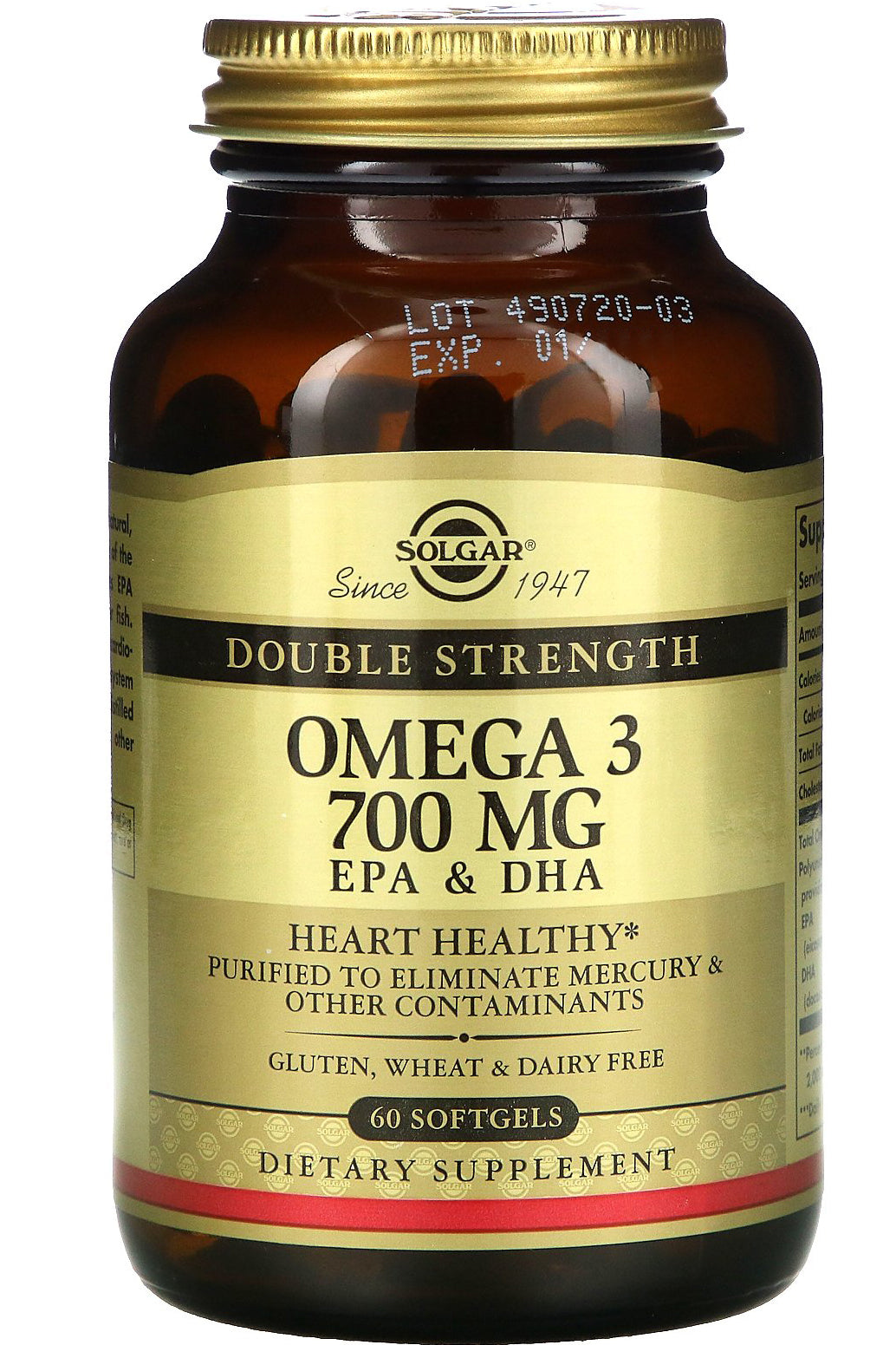 Solgar Omega-3 Epa & Dha 700mg دعم صحة القلب والمفاصل والبشرة بقوة مضاعفة 60 كبسولة هلامية