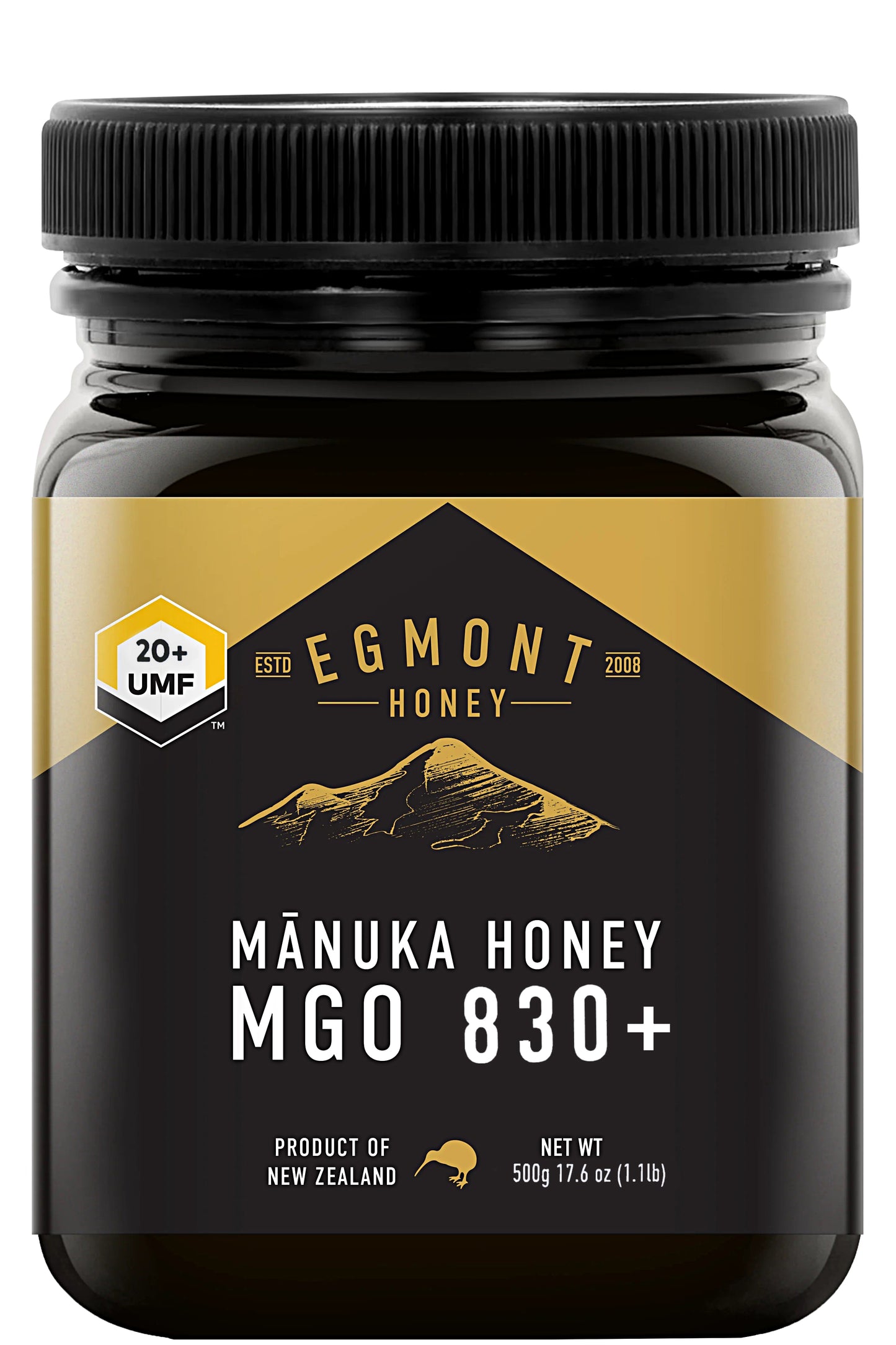 Egmont Honey Umf 20+ Mānuka Honey Premium Antibacterial & Anti-inflammatory 500g Pure New Zealand Honey