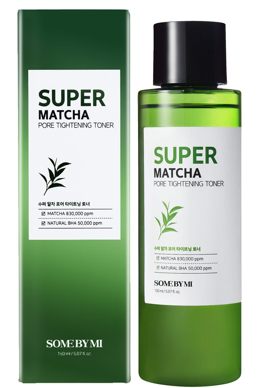 Somebymi Super Matcha Pore Tightening Toner With 83% Matcha Extract, Bha, Natural Exfoliating Acids – Minimizes Pores, Controls Oil, 150ml
