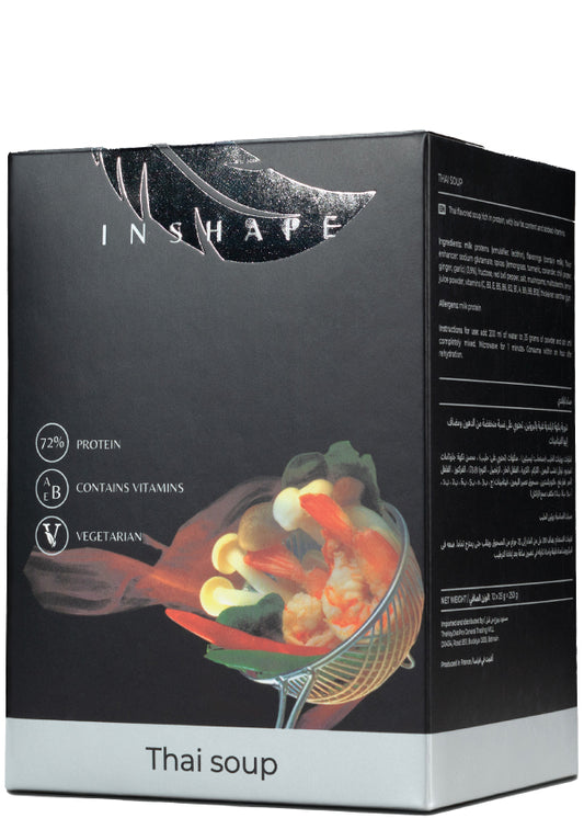 Inshape High-protein (72%) Thai Soup Meal Replacement - Low-carb, Low-fat, Vegetarian, With Added Vitamins, In 25g Sachet