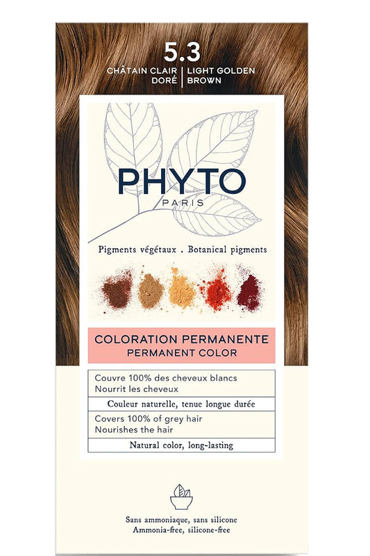 صَبغة شعر فيتو كولور 5.3 بني ذهبي فاتح، مع أصباغ نباتية لشعر لامع وتغطية 100% للشيب