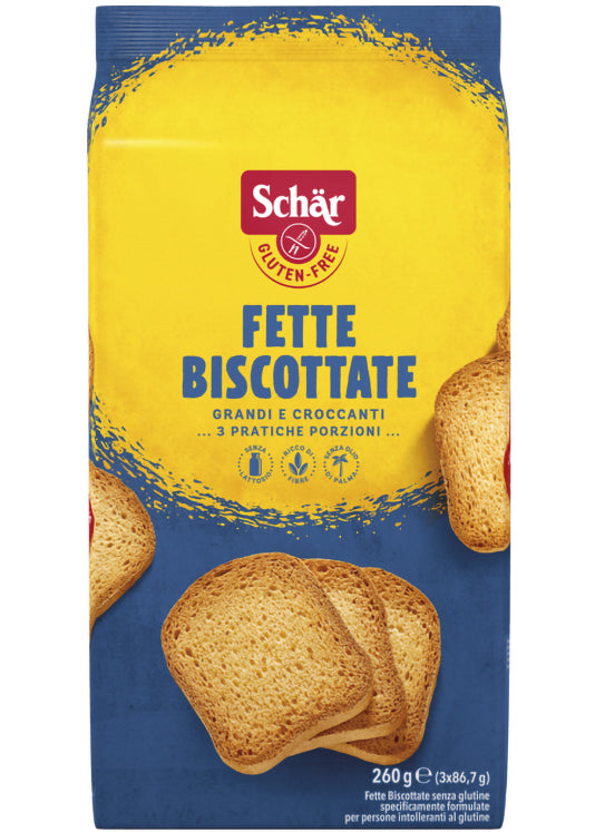 Dr. Schär Fette Biscottate Rusks 260g, Gluten-free, New Flavour, Stay-fresh Package