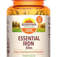 Sundown Naturals حديد 65 ملغ كبريتات الحديدوز لدعم خلايا الدم الحمراء 120 قرصًا