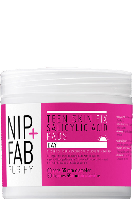 Nip Fab Teen Skin Fix Exfoliating Salicylic Acid Day Pads For Oil Control - Pack Of 60