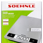 Soehnle Page Profi 200 Digital Kitchen Scale With Stainless Steel Surface, 15kg Capacity, Illuminated Lcd Screen, Tare Function, Space-saving Design