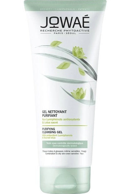 Jowae Purifying Cleansing Gel Deeply Purifies With Sacred Lotus And Antioxidant Lumiphenols 200ml For Oily Sensitive Skin