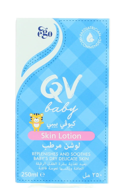 لوشن QV بيبي للبشرة مرطب خفيف الوزن للبشرة الحساسة مع الجلسرين ومستخلص البابونج 250 مل خالٍ من العطر