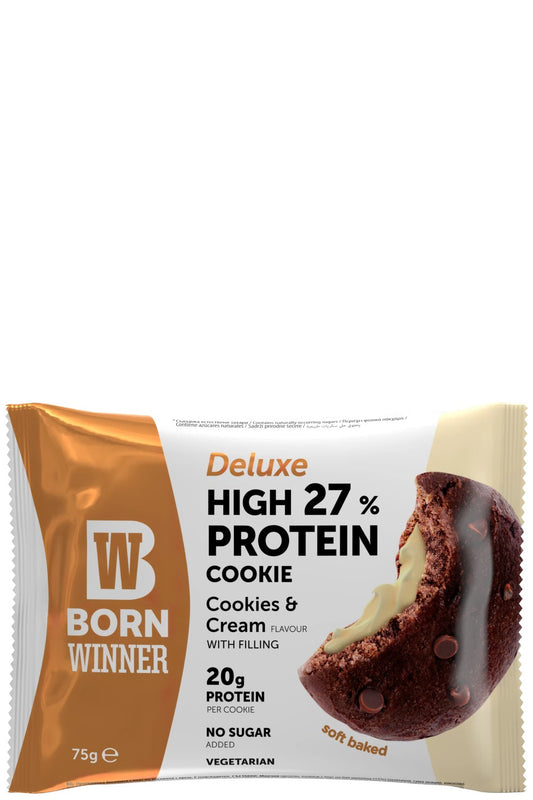 Born Winner Deluxe Protein Cookie High-protein Low-sugar Cookies N Cream 75g