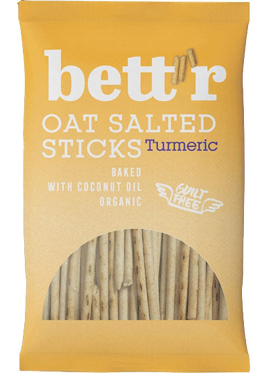 Smart Organics Bettr Salted Oat Sticks With Turmeric - Organic, 50g