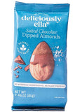 Deliciously Ella Salted Chocolate Dipped Almonds 81g - Vegan, Crunchy, Cacao Dusted