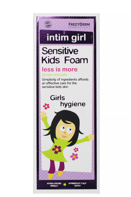 Frezyderm Sensitive Intim Girl, 250 مل، رغوة نظافة لطيفة ومتوازنة الحموضة للمناطق الحساسة للأطفال