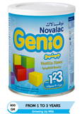 Novalac Genio 123 Growth Milk For Kids 1-3 Years - Iron Fortified, Calcium Enriched, Vitamin D Rich - 800gm Powdered Milk