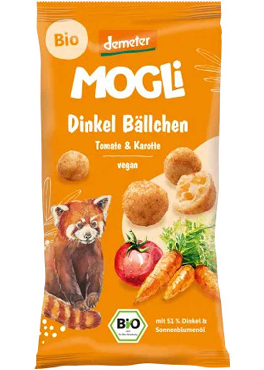 Mogli Organic Spelt Bites Tomato & Carrot 40g - Biodynamic Farming, Tomato And Carrot Flavor