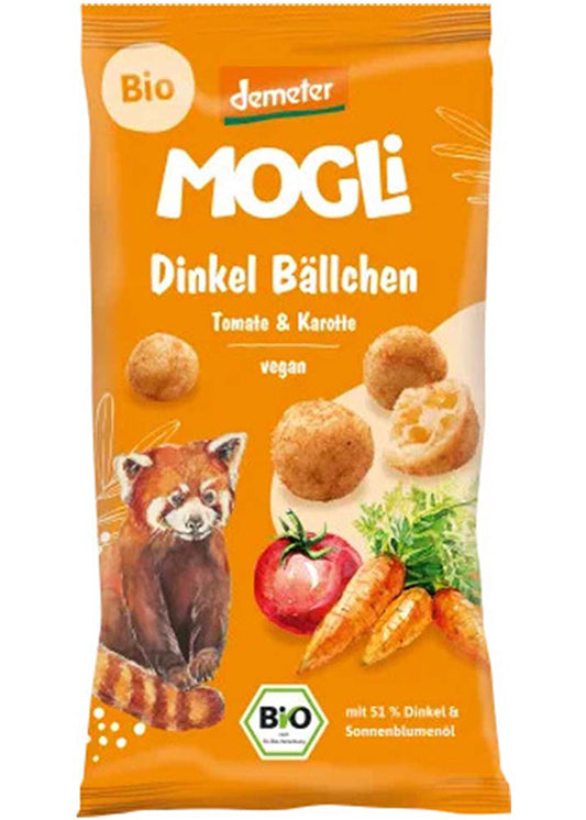 Mogli Organic Spelt Bites Tomato & Carrot 40g - Biodynamic Farming, Tomato And Carrot Flavor