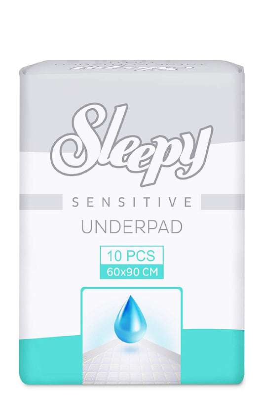 Sleepy Sensitive Disposable Underpad Moisture Absorbent Waterproof Backing 60x90 Cm Standard Package