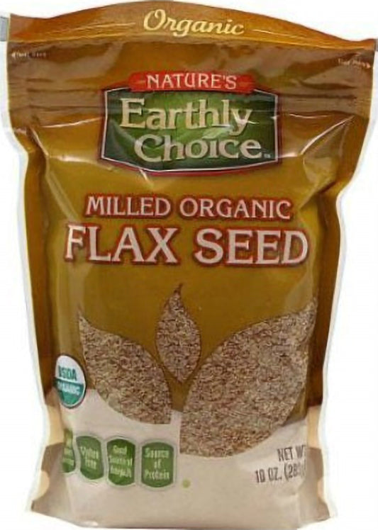 Nature's Earthly Choice Milled Organic Flax Seeds 283g - High In Omega-3 And 6, Source Of Fiber And Magnesium