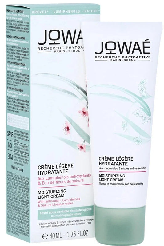 Jowae Moisturizing Light Cream Instant Hydration With Sakura Blossom Water 40ml Antioxidant-rich For All Skin Types